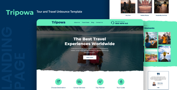 Tripowa — Tour and Travel Unbounce Template