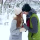 Couple Drinking Tea Coffee Cup in the Winter - VideoHive Item for Sale