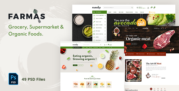 Farmas - Grocery & Organic Foods PSD Template