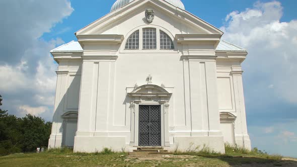 Historical Chapel with blue sky of Saint Sebastian Mikulov