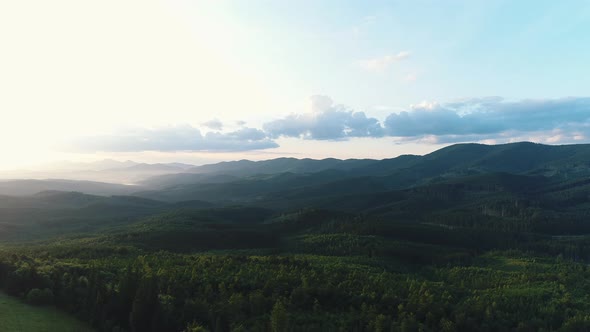 the Wooded Mountains Aerial View