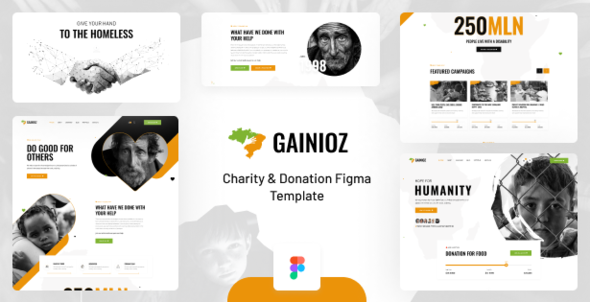 Gainioz - Charity & Donation Figma Template