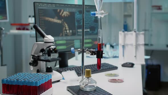 Desk with Chemical Equipment for Experiment