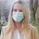 Portrait of blonde young woman wearing face mask outdoors, Milan, Italy - VideoHive Item for Sale