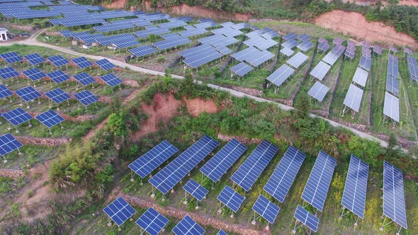 Solar power station in montain