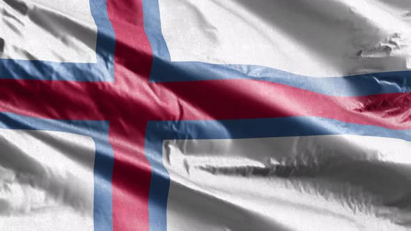 Faroe Island  textile flag waving on the wind. 10 seconds loop.