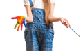 conceptual shot of child with colorful painted hands - PhotoDune Item for Sale