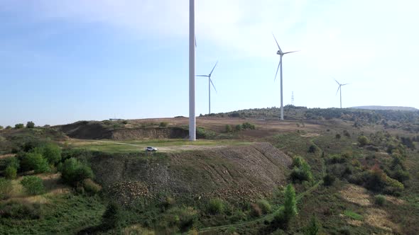 Aerial View of Wind Renewable Electricity Plant