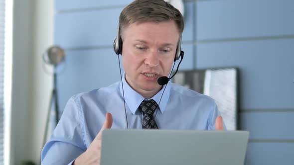 Call Center Service Talking with Customer