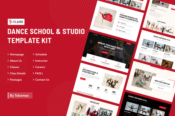 Flaire | Dance School & Studio Elementor Template Kit