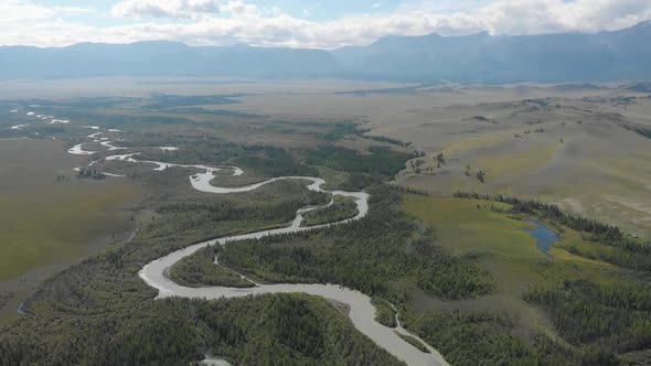 Aerial Video of the Kurai Steppe