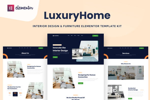 LuxuryHome - Interior Design & Furniture Elementor Template Kit