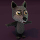 Cartoon Black Wolf Rigged 3D Model - 3DOcean Item for Sale
