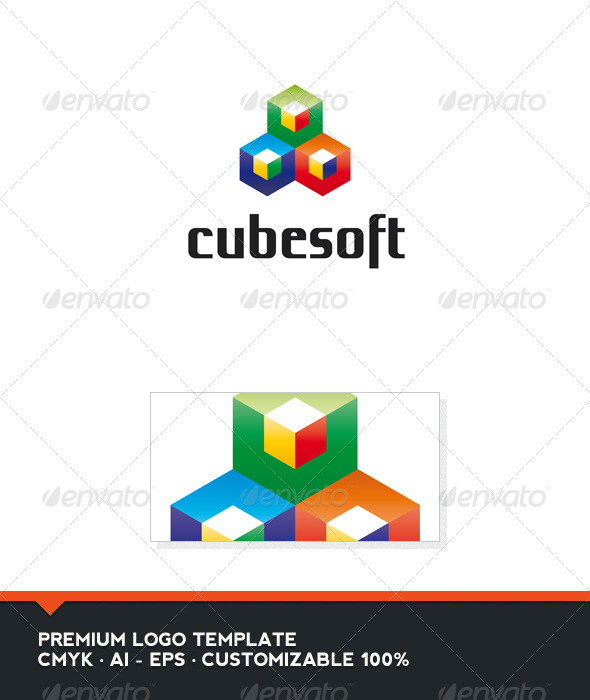 Cubesoft - Colored Cubes Logo Template