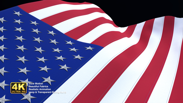 Realistic USA Flag - 4K