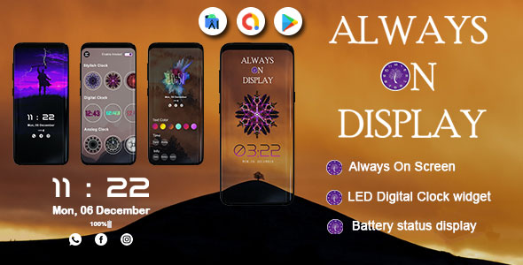 Always on Display – AOA – Always On AMOLED – Always on display clock widget – Super AMOLED on Screen