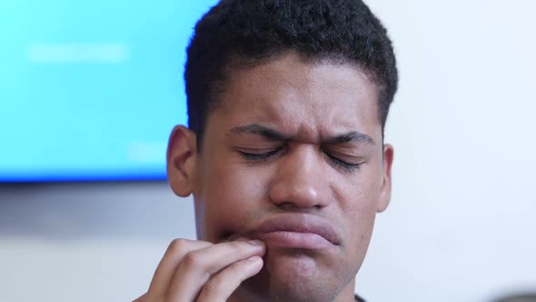 Toothache, Black Man with Pain in Teeth