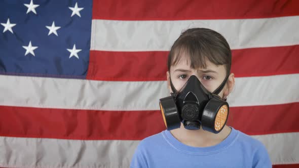 American teenager in a respirator.