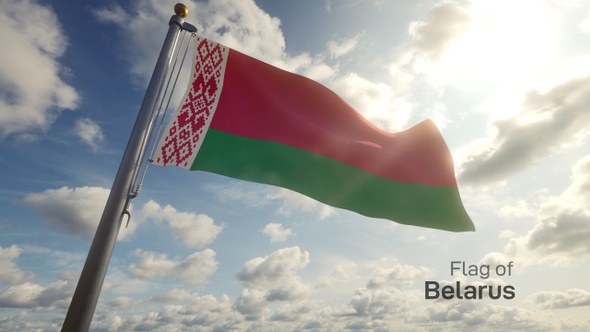 Belarus Flag on a Flagpole