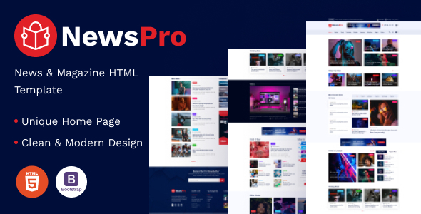 NewsPro – Blog, Magazine Html5 Template