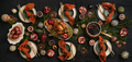 Christmas holiday dinner festive table setting with roast chicken - PhotoDune Item for Sale