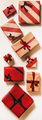 Festive gift boxes in wrapping paper for Christmas, vertical composition - PhotoDune Item for Sale