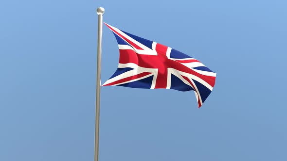 United Kingdom flag on flagpole.