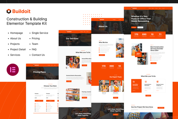 Buildoit | Construction & Building Elementor Template Kit