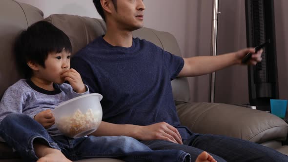 Family enjoying time relaxing together at home