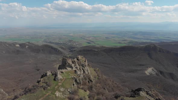 Aerial view of Kojori fortress. Sakartvelo. april 2019