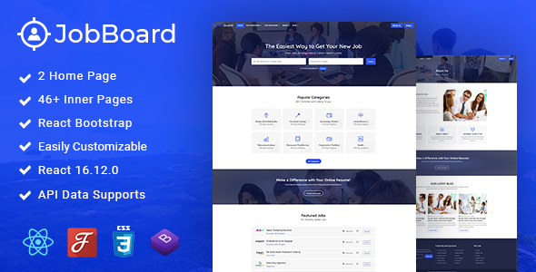 JobBoard - React Job Board Job Seeker and Listing Template