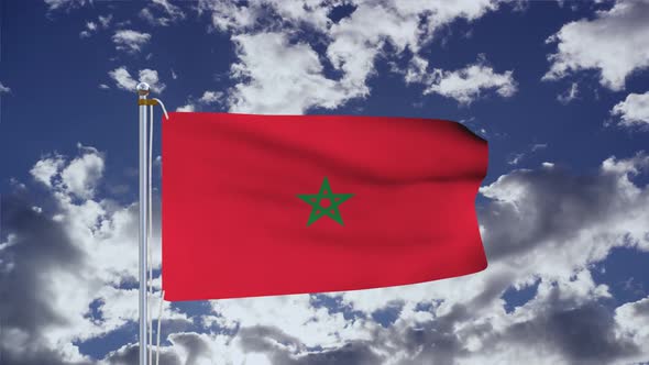 Morocco Flag Waving 4k