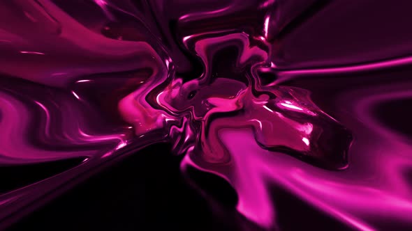 Pink Color Abstract Holographic Glossy Liquid Background Animation