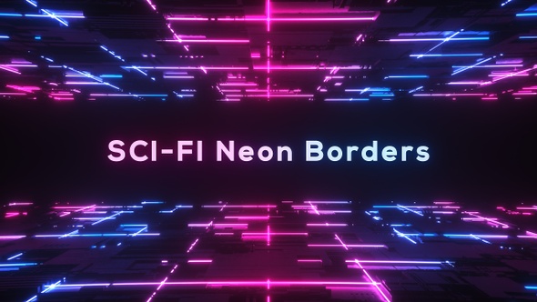 Neon Glowing Sci Fi Borders Moving