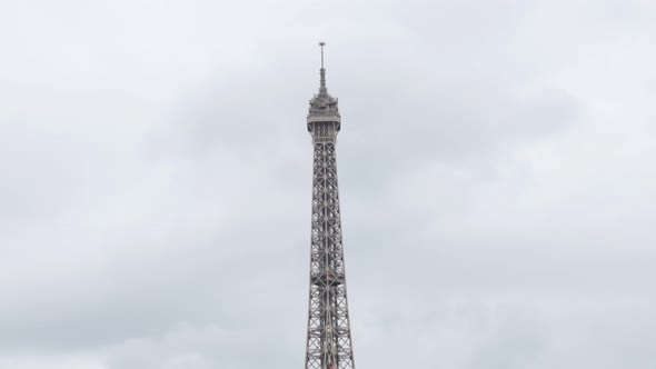 Symbol of Paris and France Eiffel Tower slow tilt 4K 2160p 30fps UltraHD footage - French metal  Eif