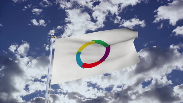 The Organisation Internationale De La Francophonie Flag With Sky 4k