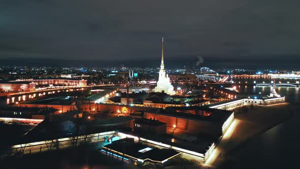 Aerial View of Peter and Paul Fortress, St Petersburg, Russia