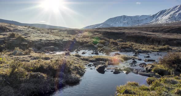 Mountain Meadow Timelapse at the Summer or Autumn Time