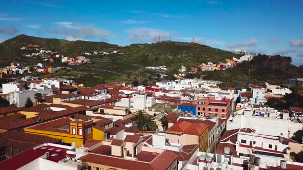 View From the Height on Cathedral and Townscape San Cristobal De La Laguna Tenerife Canary Islands