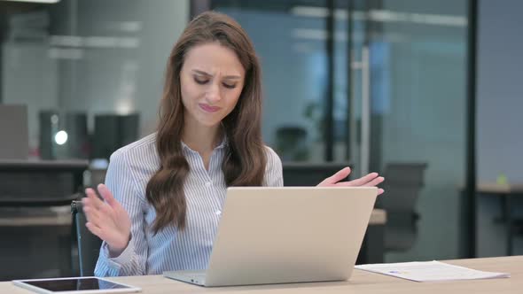 Young Businesswoman  Feeling Angry While using Laptop