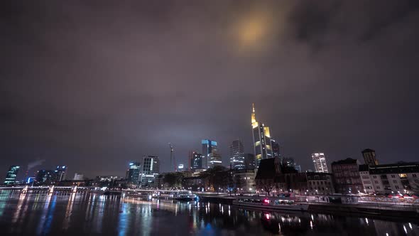 Timelapse of Main River and Frankfurt