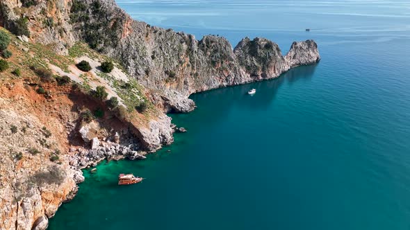 Alanya Castle Alanya Kalesi Aerial View 4K