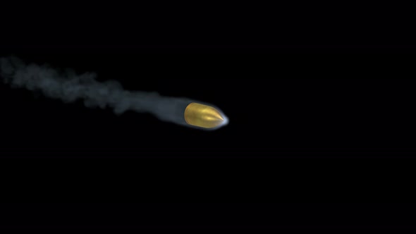 Representation Of A Flying Bullet On Black Background