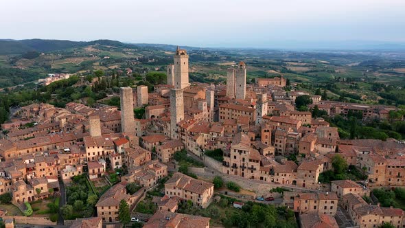 Aerial view of San Gimignano, Tuscany