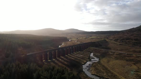 Aerial View of the Old Viaduct in Fleet Western Scotland
