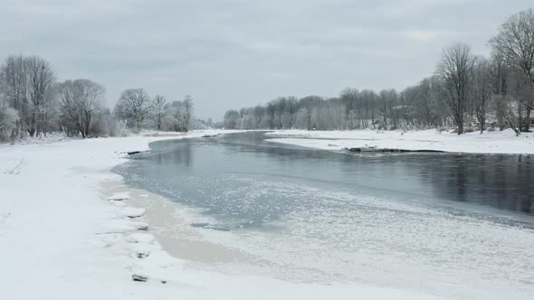 Flight Above River