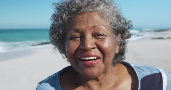 Senior woman smiling looking at the camera