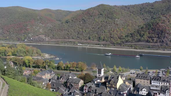 The Picturesque Town of Bacharach on the Shores of the Rhine in Germany