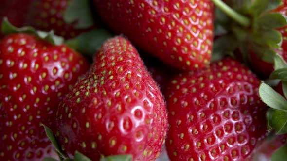 Strawberries, Rotating, Close-Up
