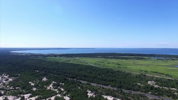 Aerial view of Route 27 in Montauk